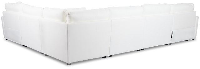 Skye White Fabric Medium Dual Power 2-arm Reclining Sectional