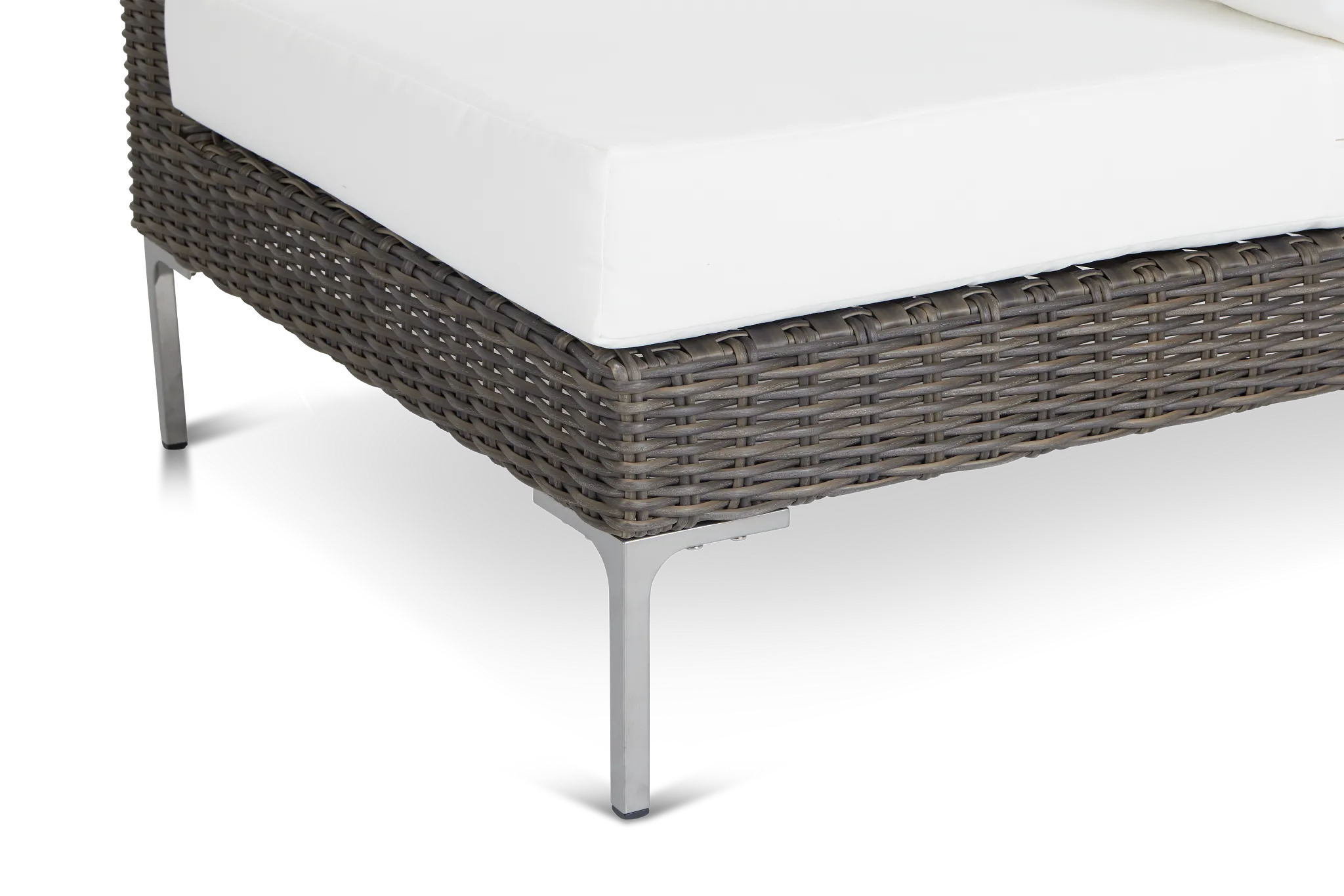 Tulum White Woven Corner Chair W/ Cushion