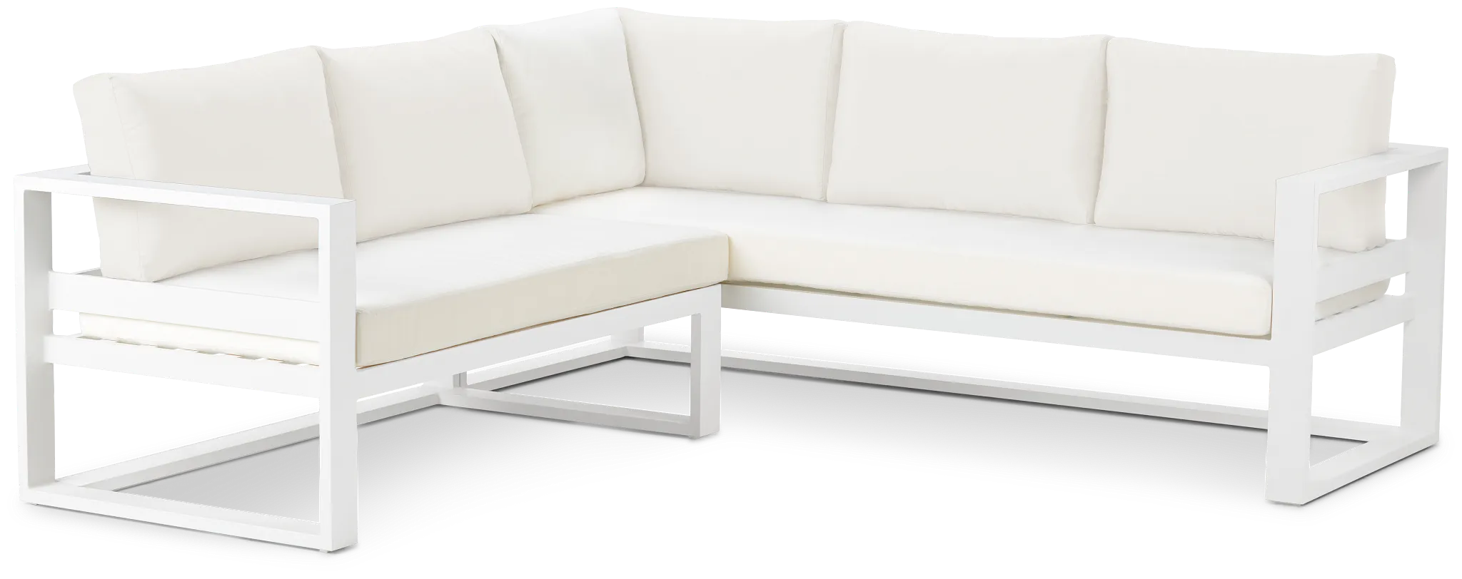 Lisbon White Aluminum Small Left Sectional