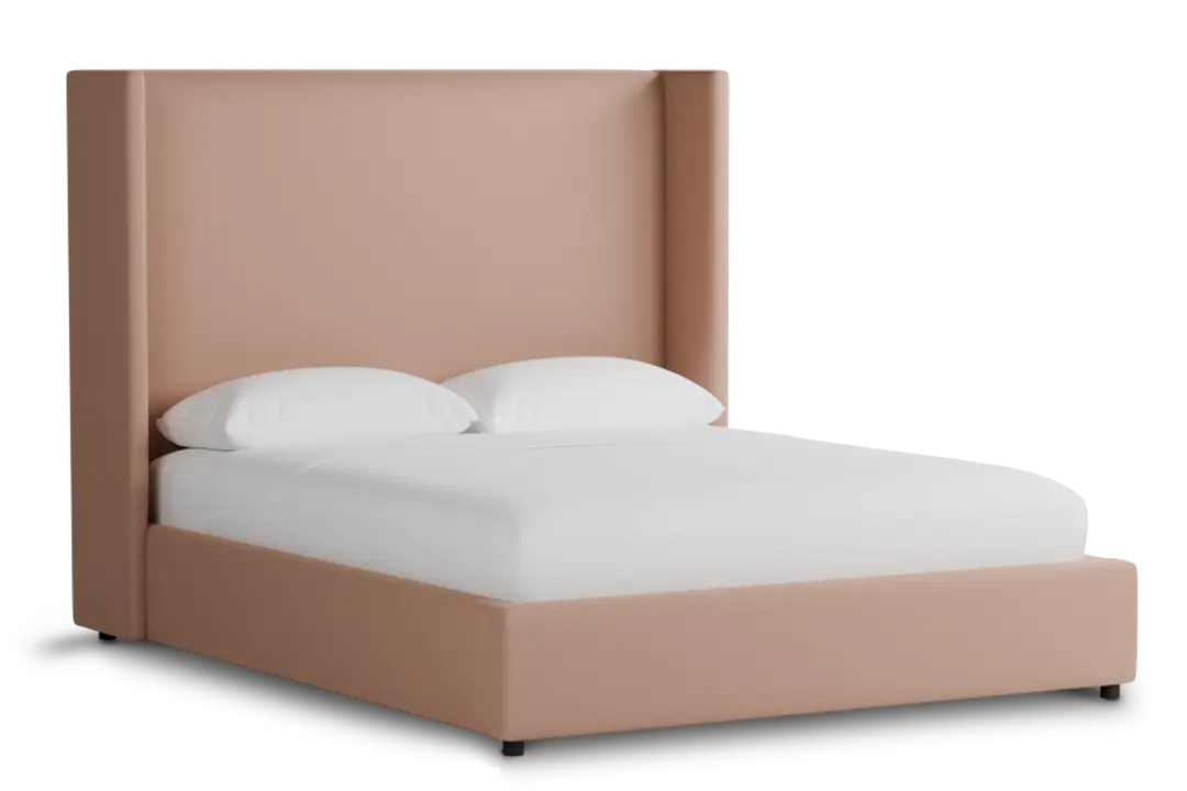 Captiva Joya Light Pink 60" Upholstered Shelter Bed Captiva Joya Light Pink 60" Upholstered Shelter Bed