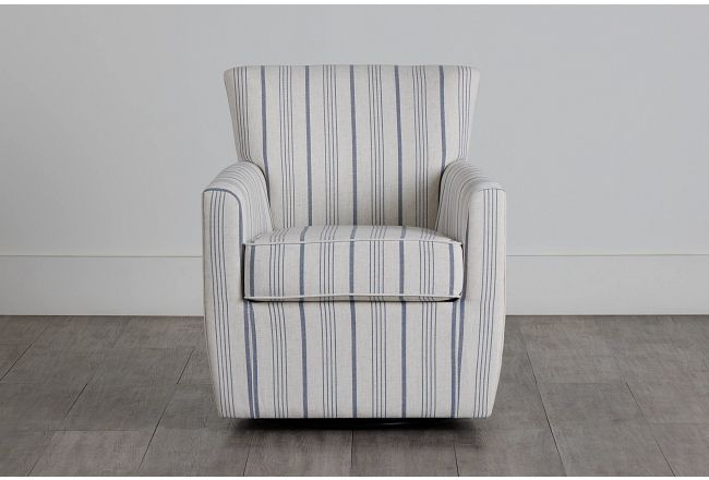 Blakely Light Blue Stripe Accent Chair