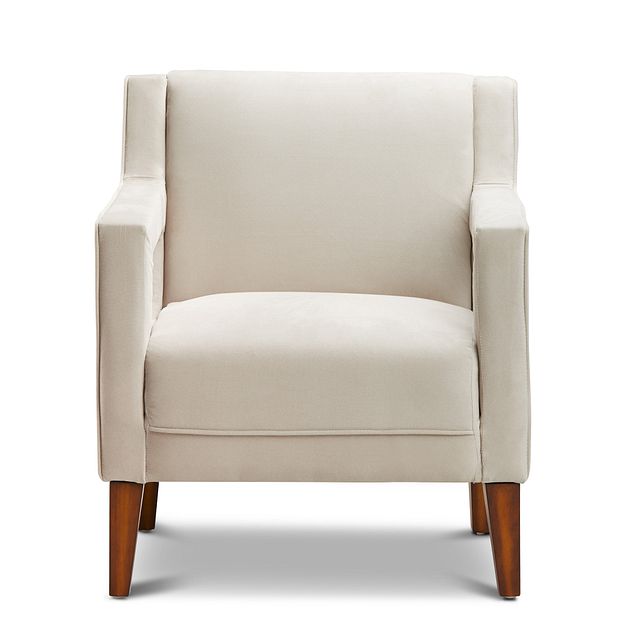 Beige velvet accent chair Outlet