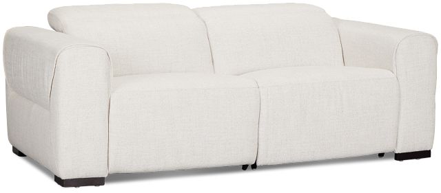 Ellis Light Beige Fabric Power Reclining Sofa