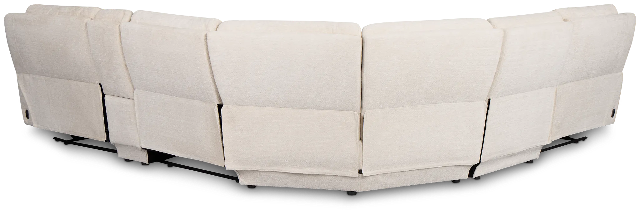 Bennett Light Beige Fabric Medium Triple Power 2-arm Sectional