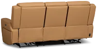 Wilder Brown Leather Power Reclining Sofa W/ Power Headrest