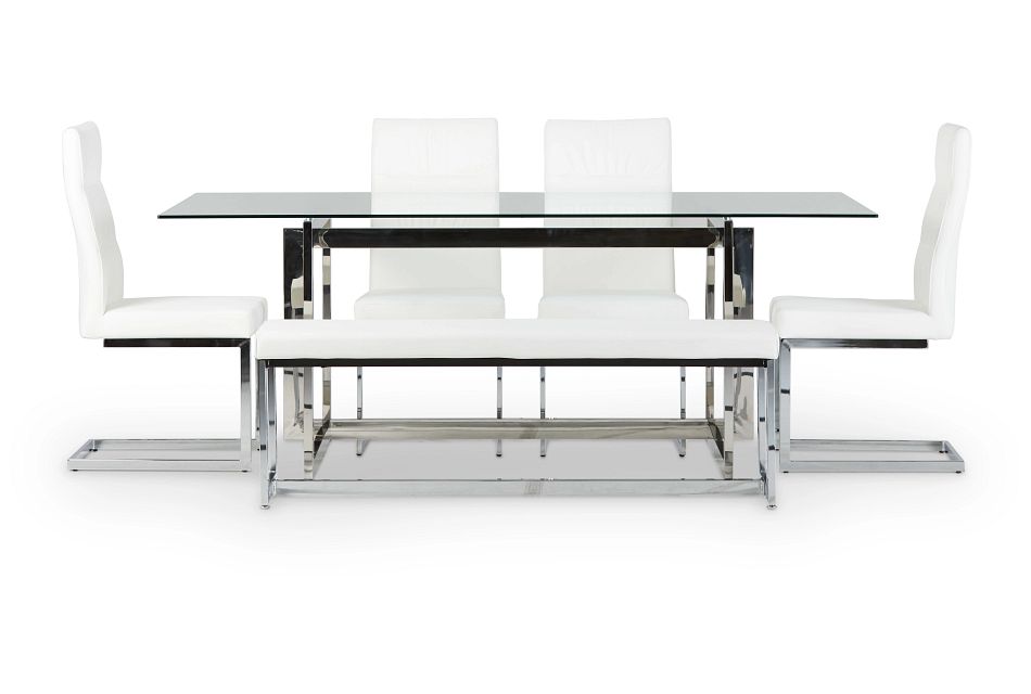 Bronx Glass White Table 4 Chairs Bench Dining Room Dining Sets City Furniture Shop hundreds of deals for dining benches at once. bronx glass white table 4 chairs bench