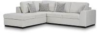 Blakely White Fabric Small Left Bumper Sectional