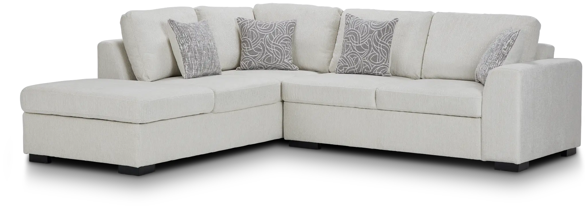Blakely White Fabric Small Left Bumper Sectional Blakely White Fabric Small Left Bumper Sectional