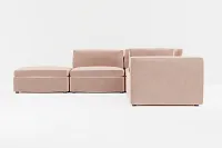Destin Joya Light Pink Velvet 5pc Bumper Sectional