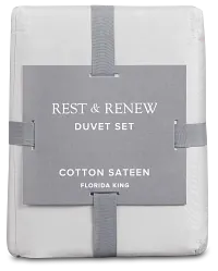 Rest & Renew Cotton Sateen Gray 300 Thread Sheet Set