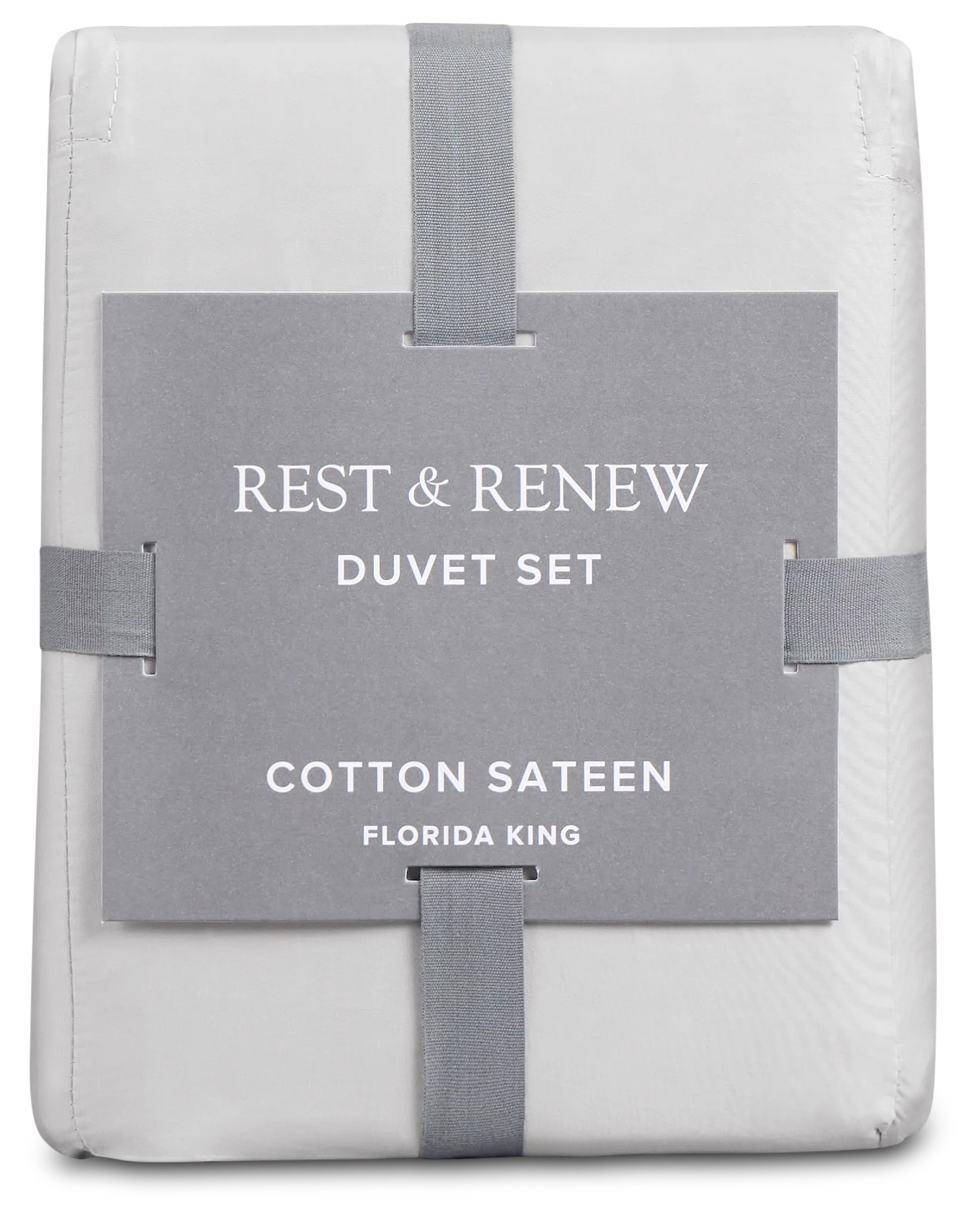Rest & Renew Cotton Sateen Gray 300 Thread Sheet Set