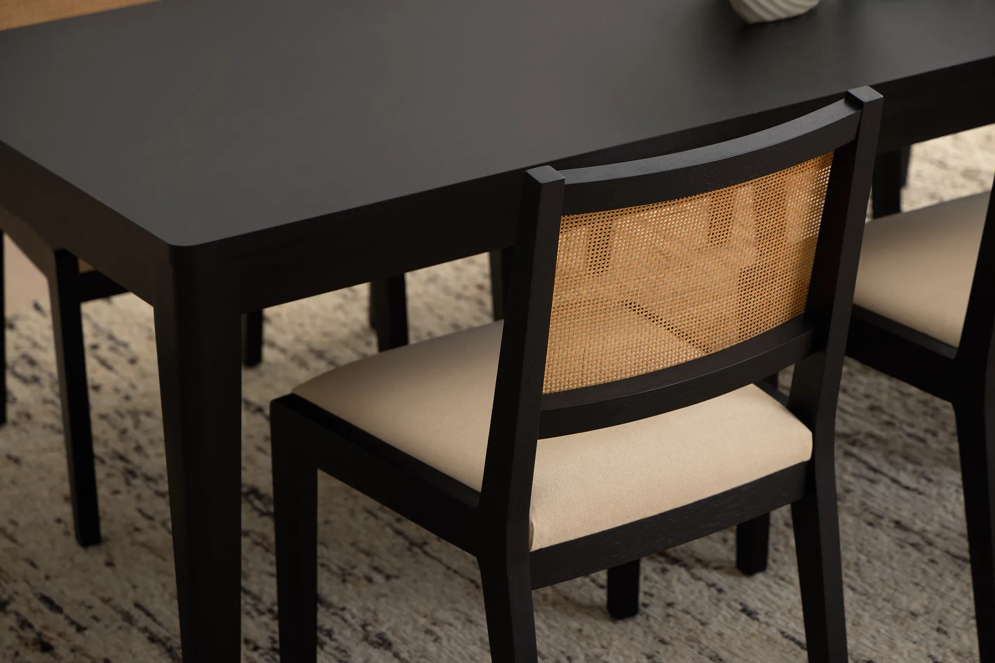 Pacific Black Woven Upholstered Side Chair