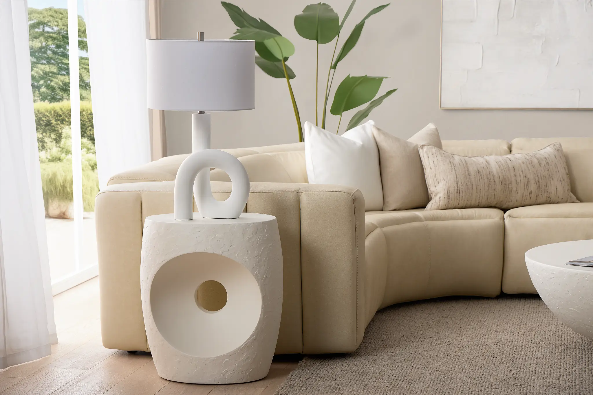 Malibu White Round End Table Malibu White Round End Table