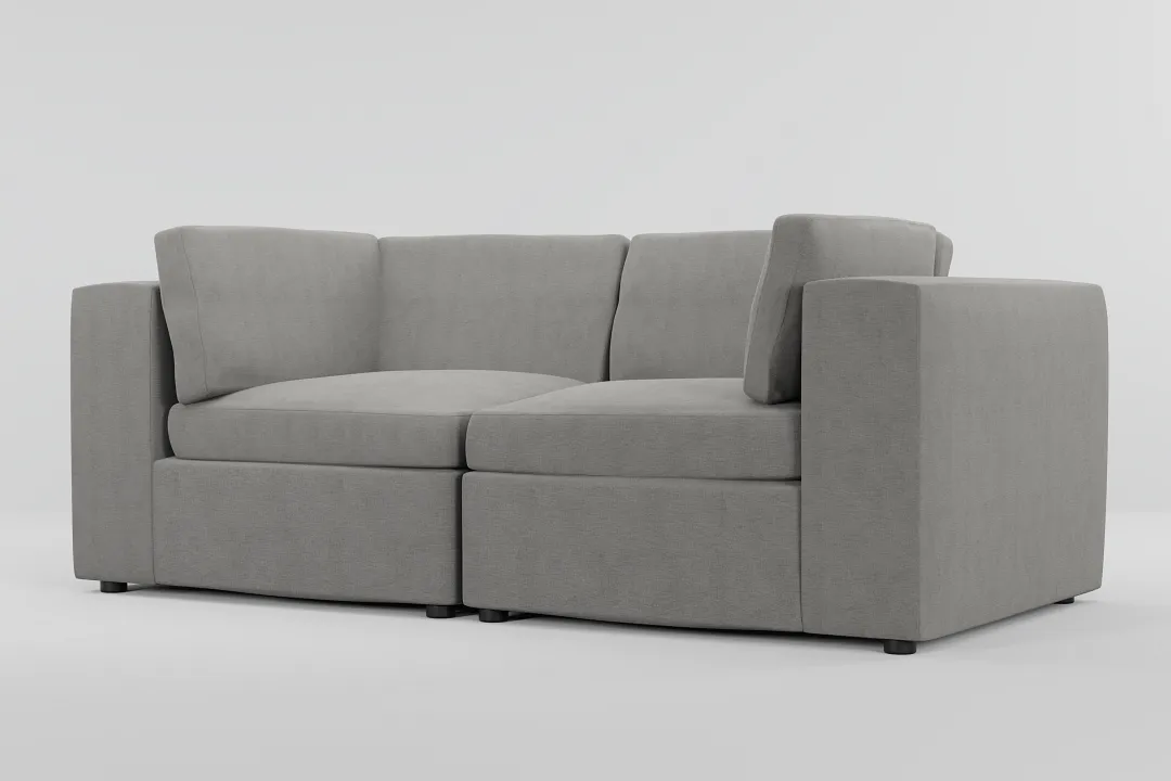 Destin Maguire Gray Fabric 2-piece Modular Sofa