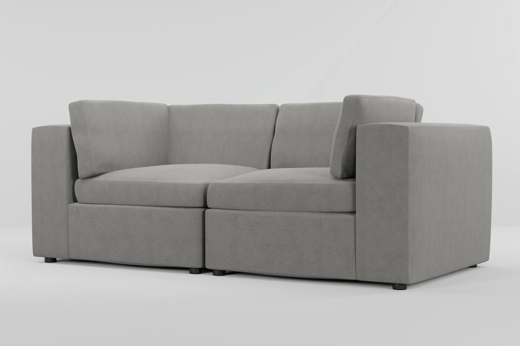 Destin Maguire Gray Fabric 2-piece Modular Sofa