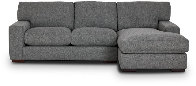Veronica Dark Gray Down Right Chaise Sectional (3)