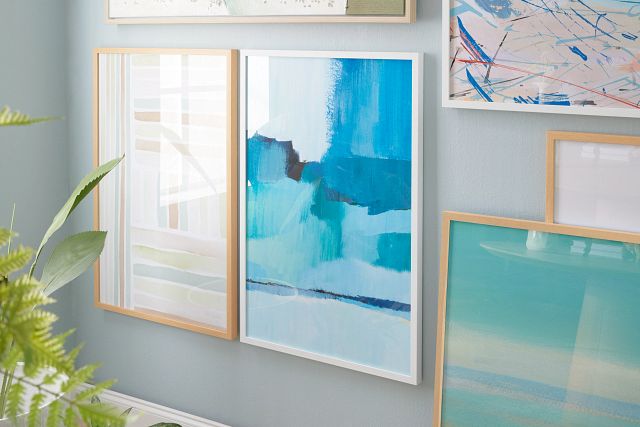 Akemi Teal Framed Wall Art