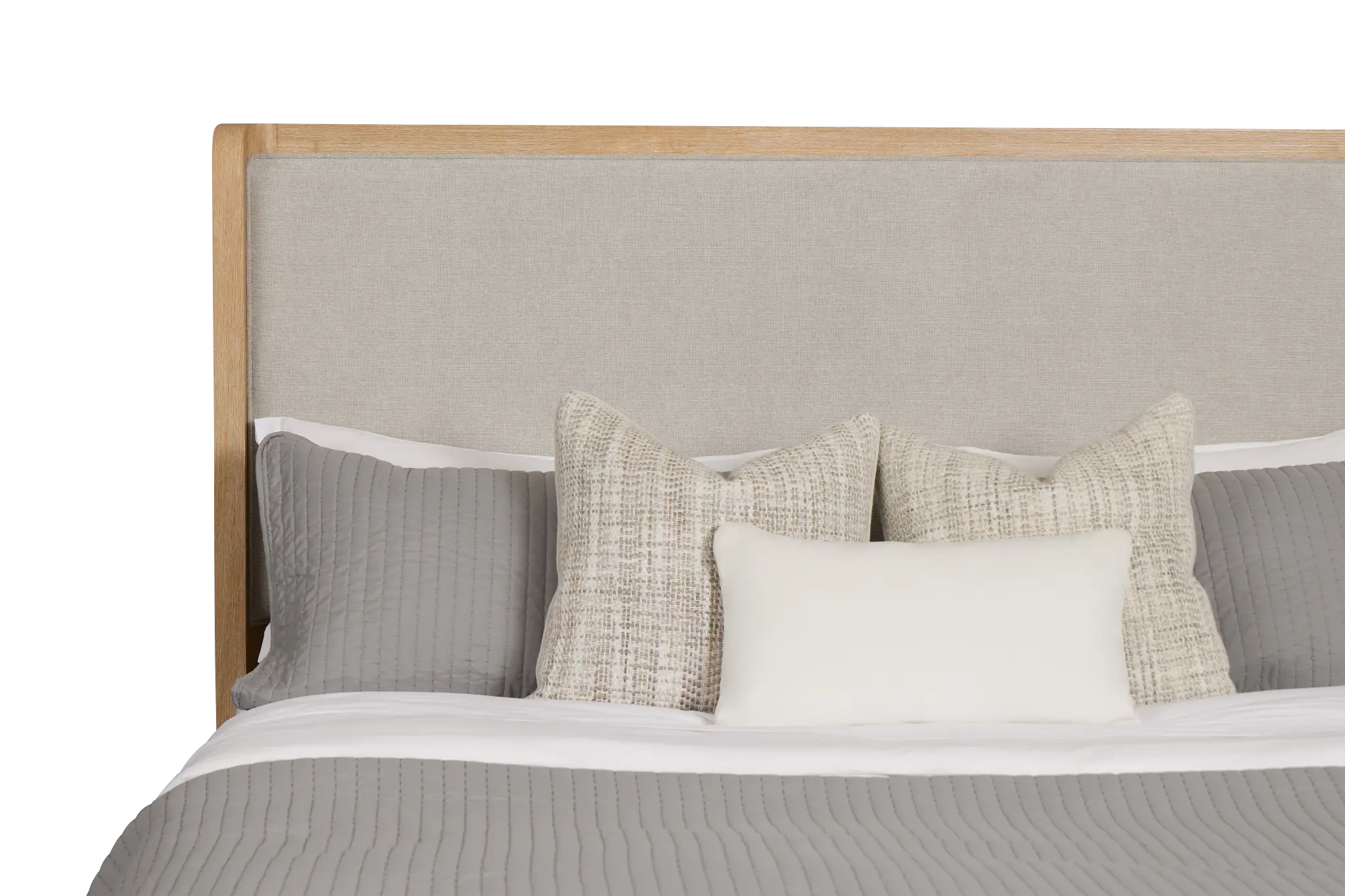 Emory Light Tone Upholstered Platform Bed Emory Light Tone Upholstered Platform Bed