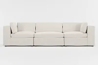 Destin Suave Beige Fabric 3-piece Modular Sofa