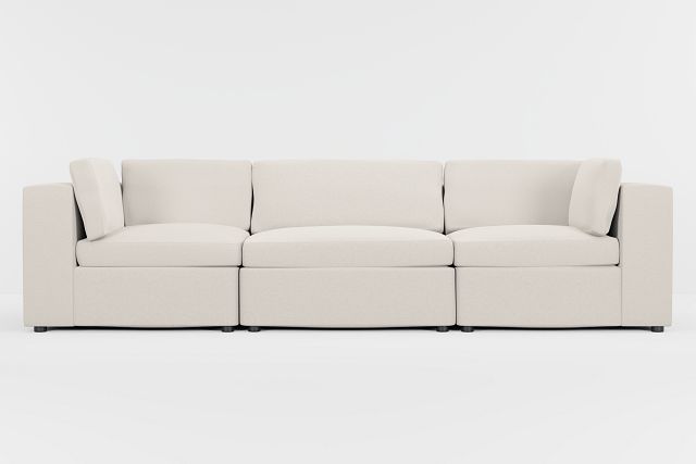 Destin Suave Beige Fabric 3-piece Modular Sofa