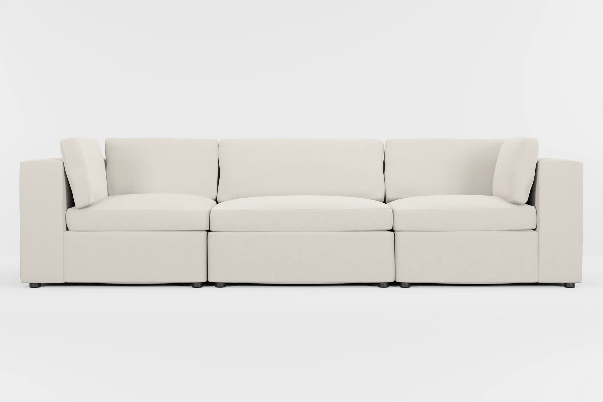 Destin Suave Beige Fabric 3-piece Modular Sofa