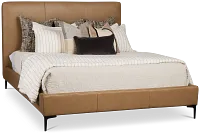 Highland Dark Brown Leather Panel Bed