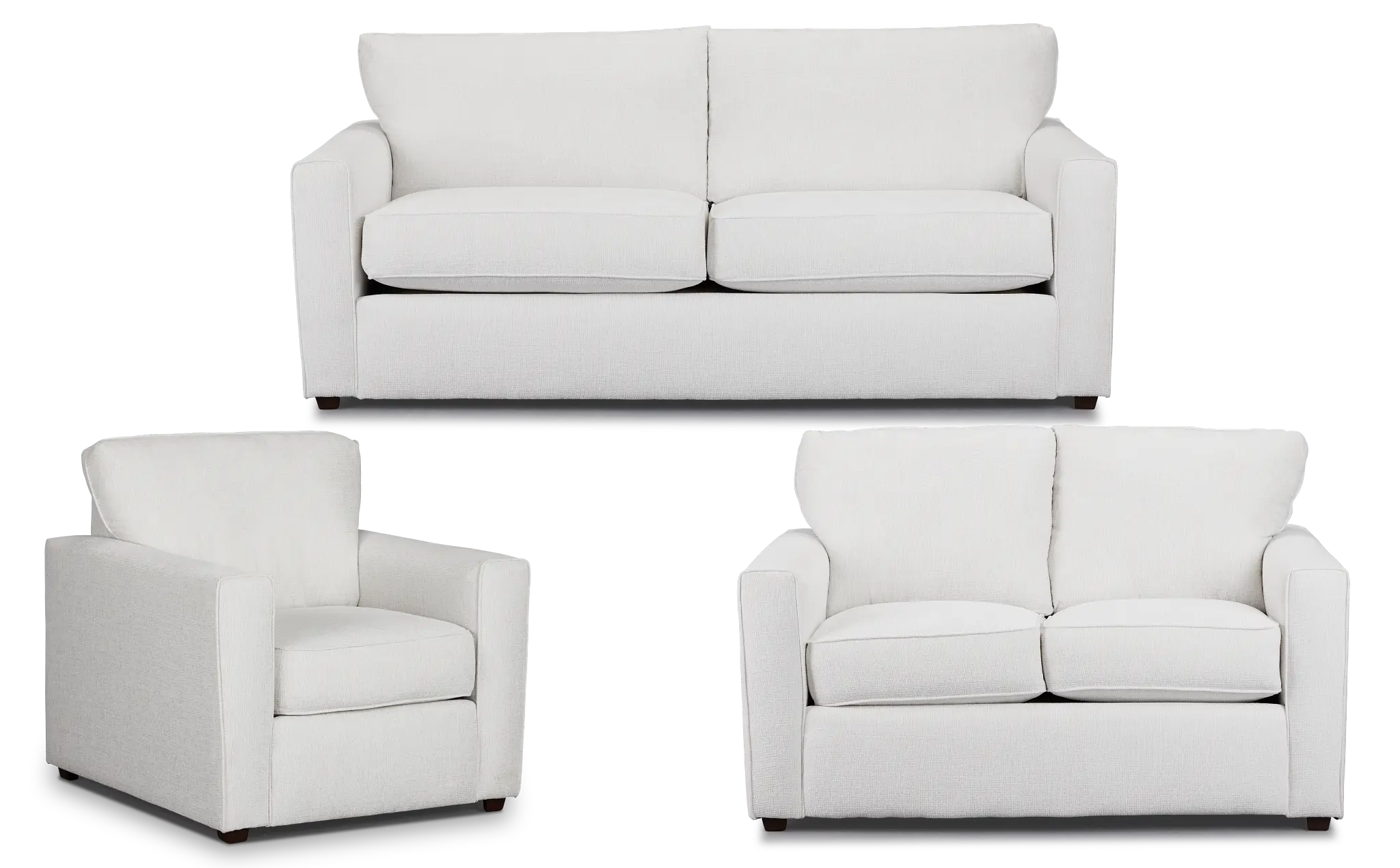 Avalon White Fabric Living Room Avalon White Fabric Living Room