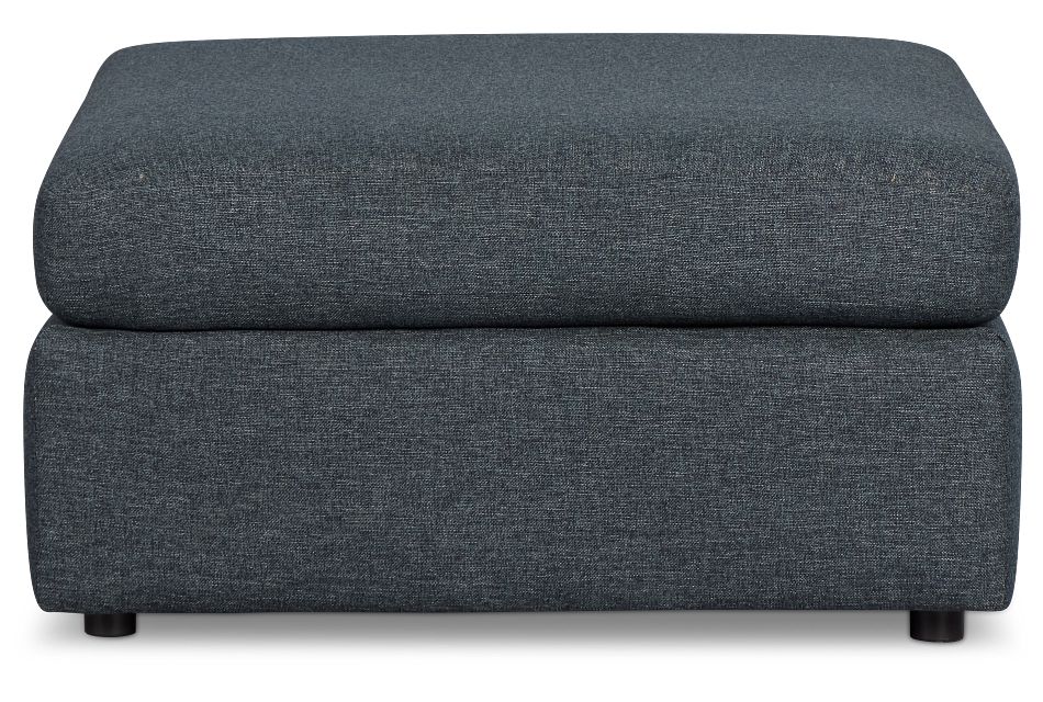 Noah Dark Blue Fabric Cocktail Ottoman, (1)