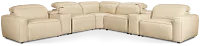 Tidal Beige Lthr/vinyl Large Dual Power Reclining Two-arm Sectional