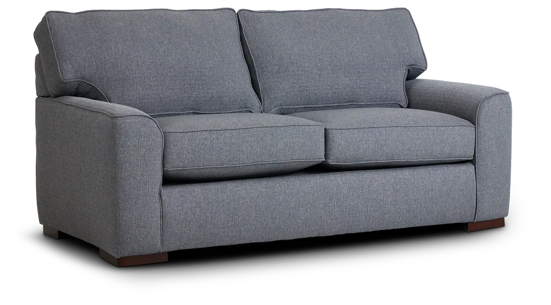 Austin Blue Fabric Loveseat