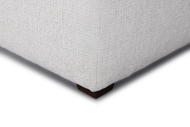 Avalon White Fabric Ottoman