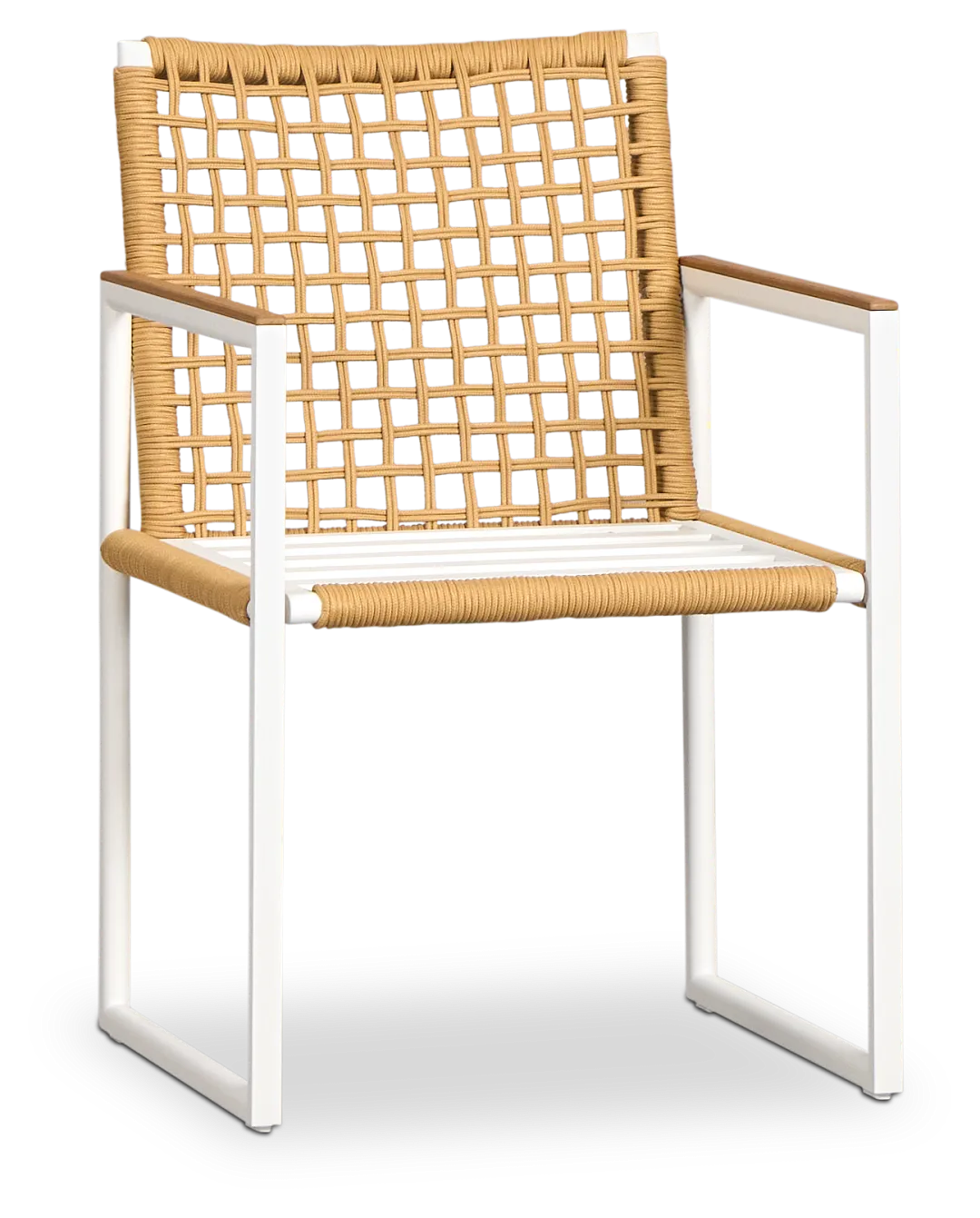 Sunrise White Teak Arm Chair Frame