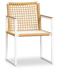 Sunrise White Teak Arm Chair Frame