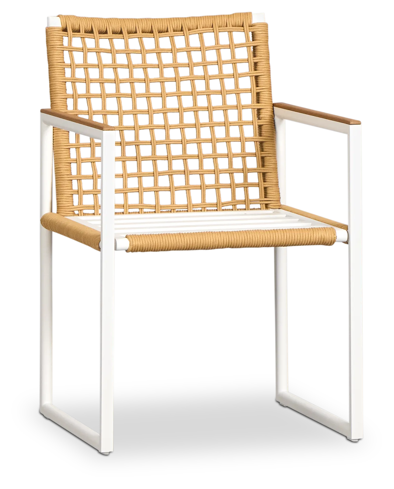 Sunrise White Teak Arm Chair Frame