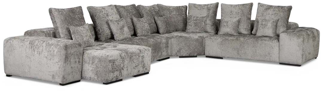 Skylar Gray Fabric Medium Left Chaise Sectional Skylar Gray Fabric Medium Left Chaise Sectional