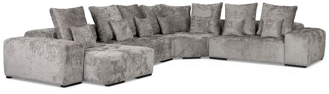 Skylar Gray Fabric Medium Left Chaise Sectional