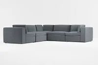 Destin Joya Gray Velvet 5-piece Modular Sectional