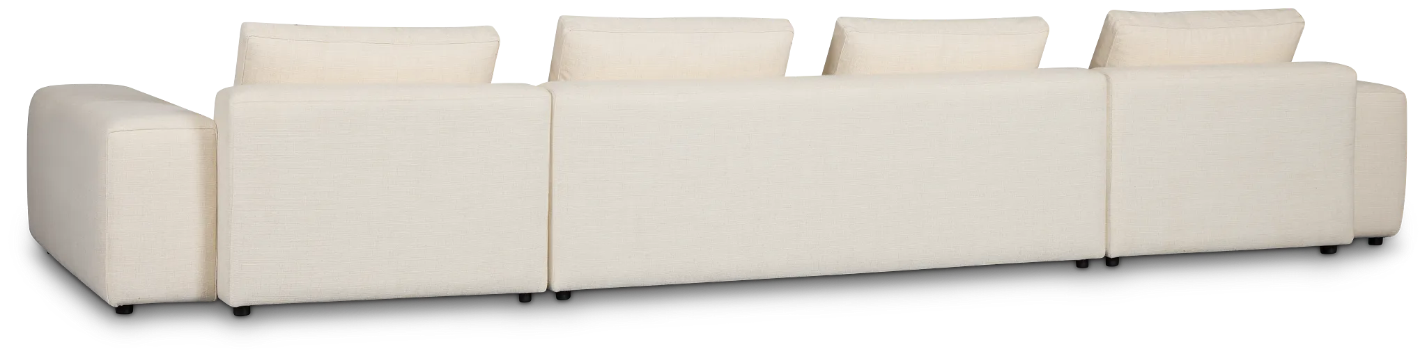 Cleo Light Beige Fabric Double Chaise Sectional