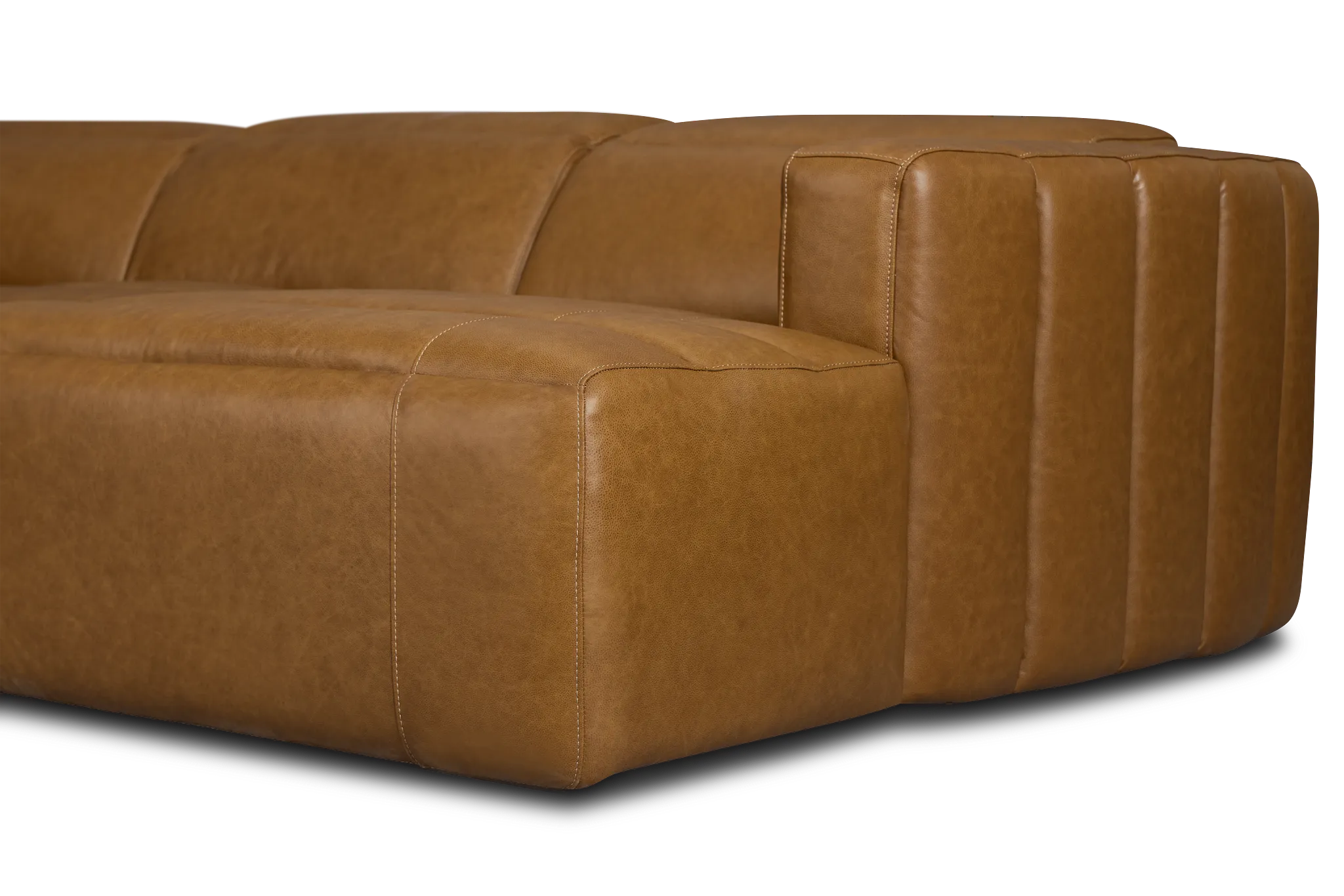 Jace Medium Brown Lthr/vinyl Small Dual Power Right Chaise Sectional