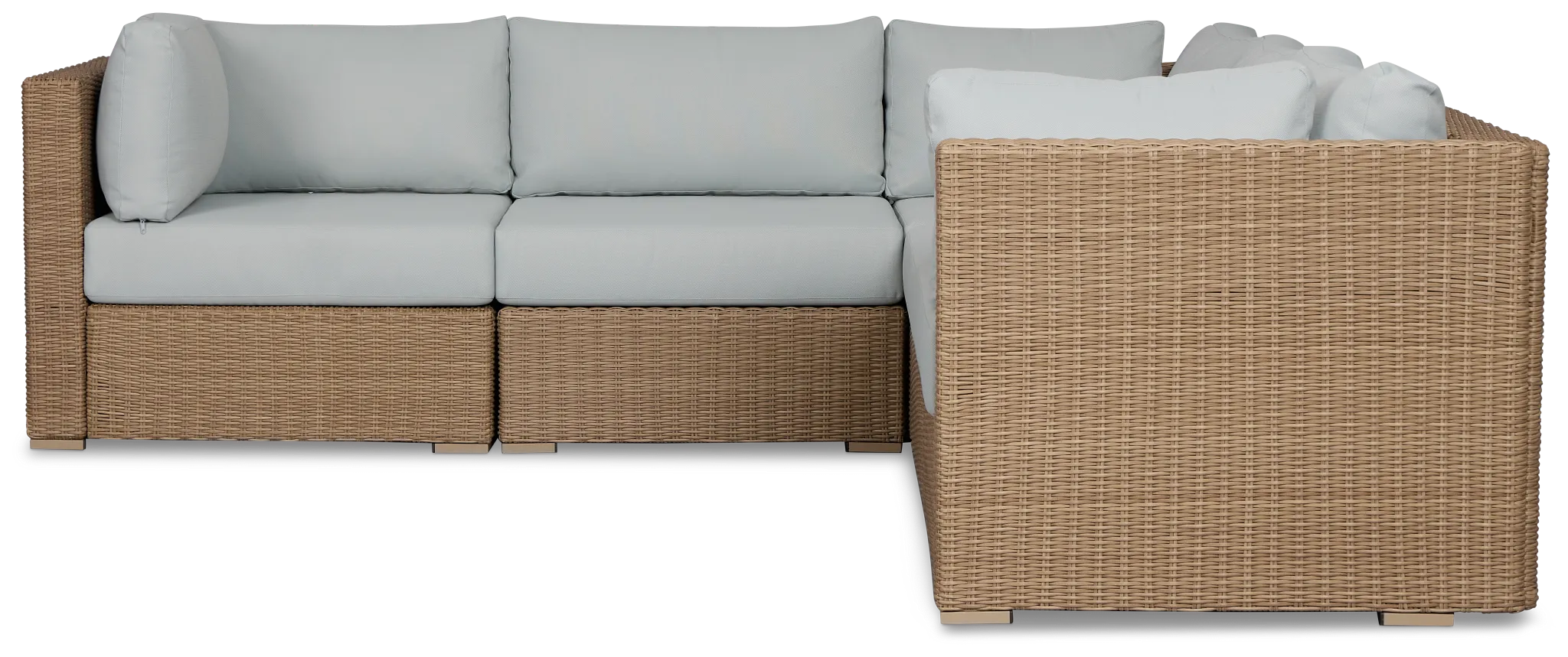 Montecito Light Tone 5-piece Modular Sectional With Light Blue Cushions