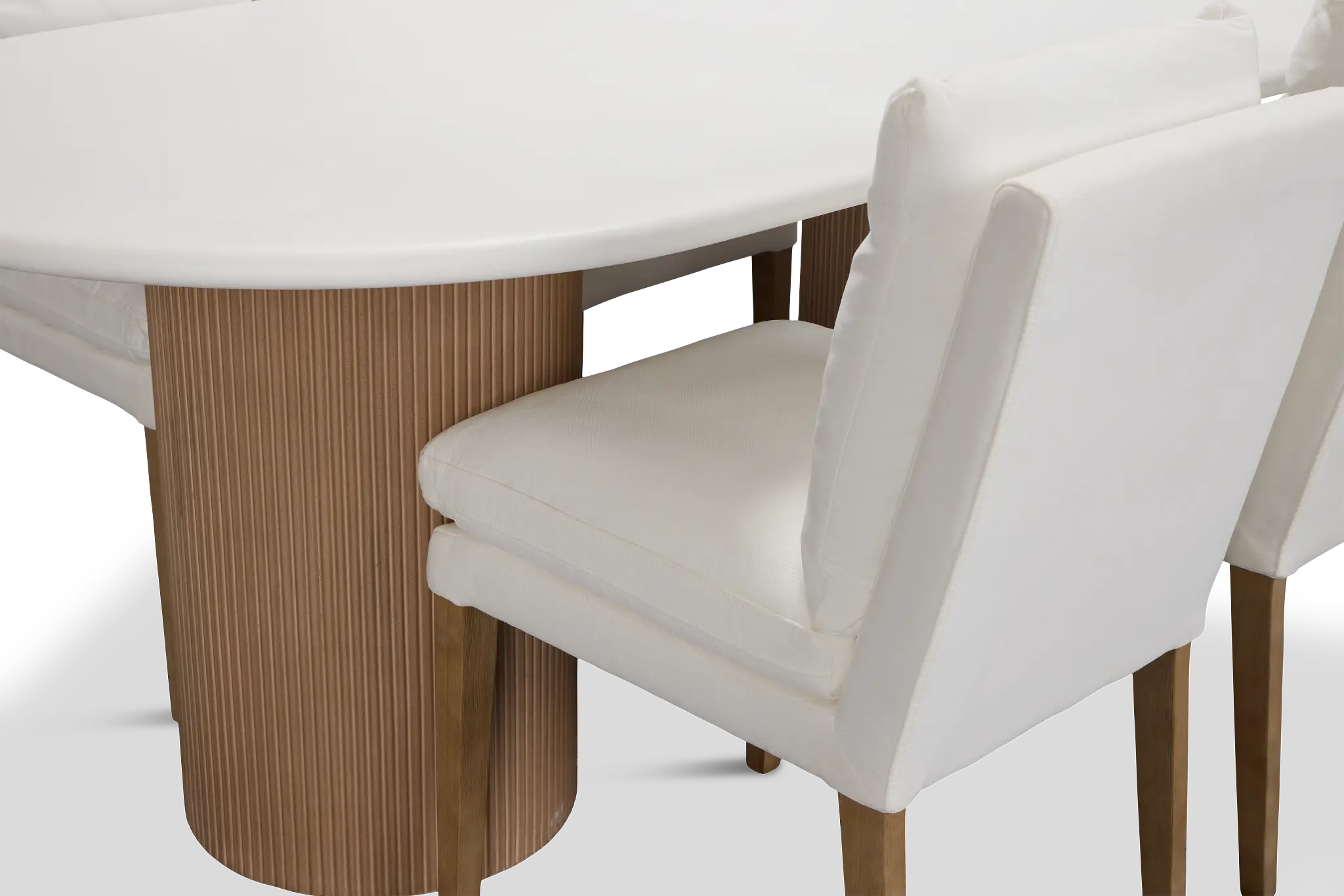 Bryant White Oval Table & 4 Upholstered Chairs Bryant White Oval Table & 4 Upholstered Chairs