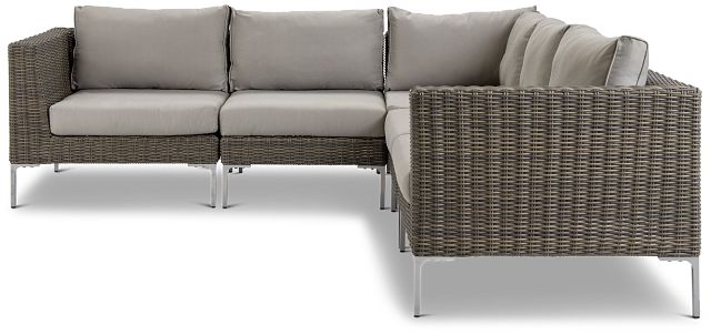 Tulum Gray Woven Two-arm Sectional (2)