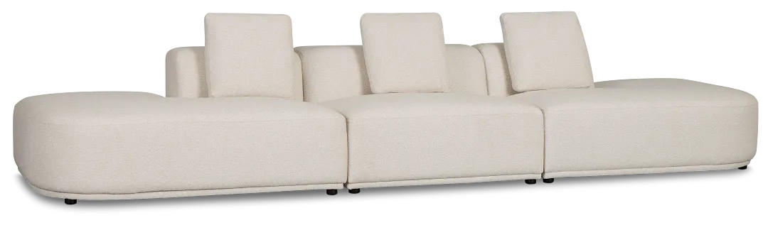 Catalina Beige Fabric 3-piece Modular Sofa