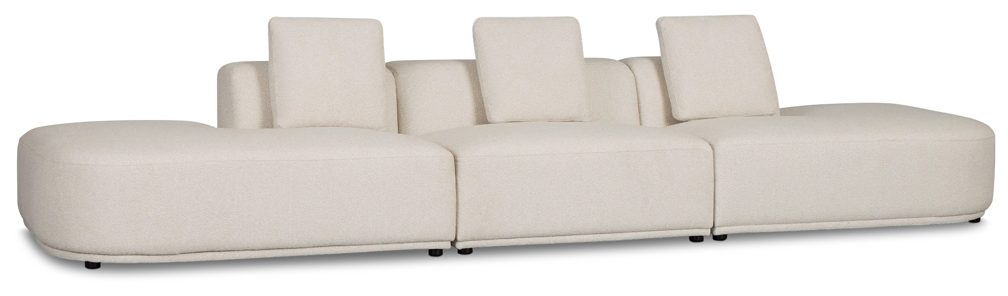 Catalina Beige Fabric 3-piece Modular Sofa