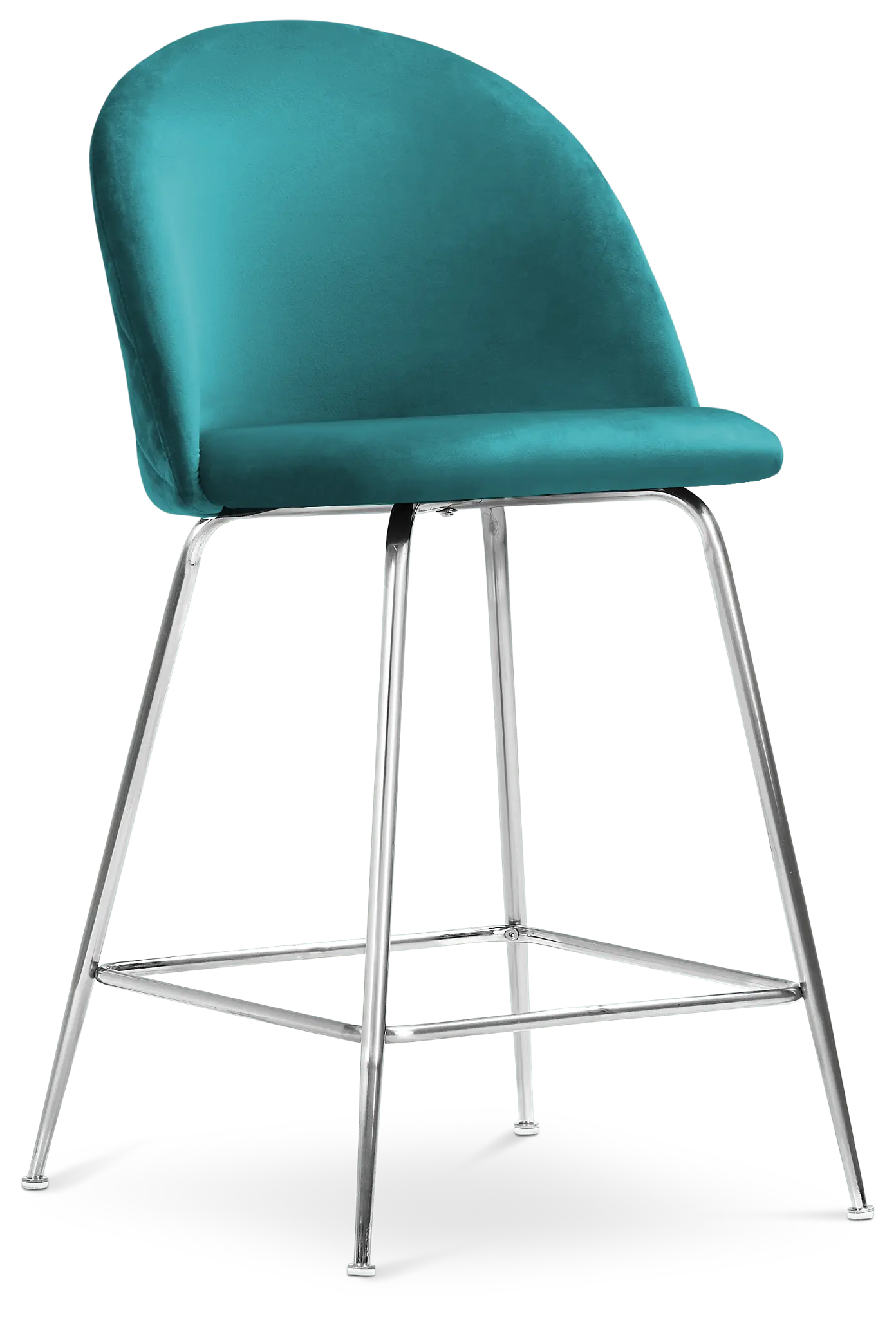Capri Dark Teal Velvet Upholstered 24" Barstool W/chrome Legs Capri Dark Teal Velvet Upholstered 24" Barstool W/chrome Legs