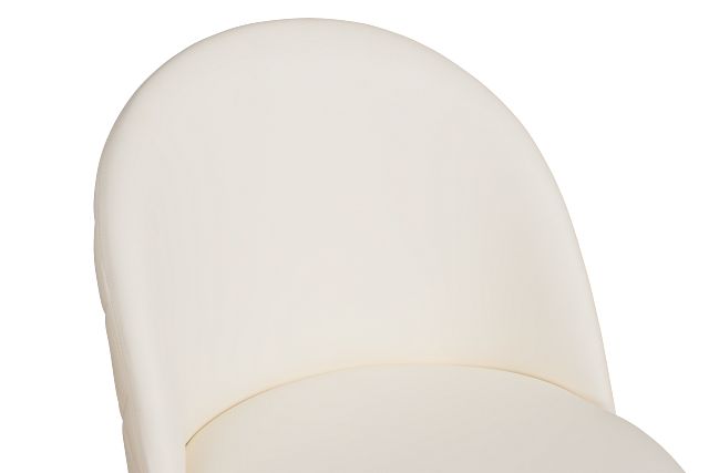 Capri White Micro Upholstered Side Chair W/ Chrome Legs