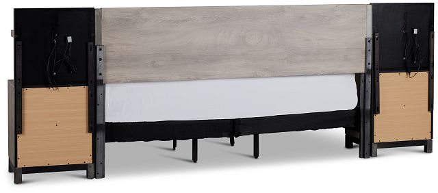 Evanston Gray Spread Bed W/ Two Nightstands