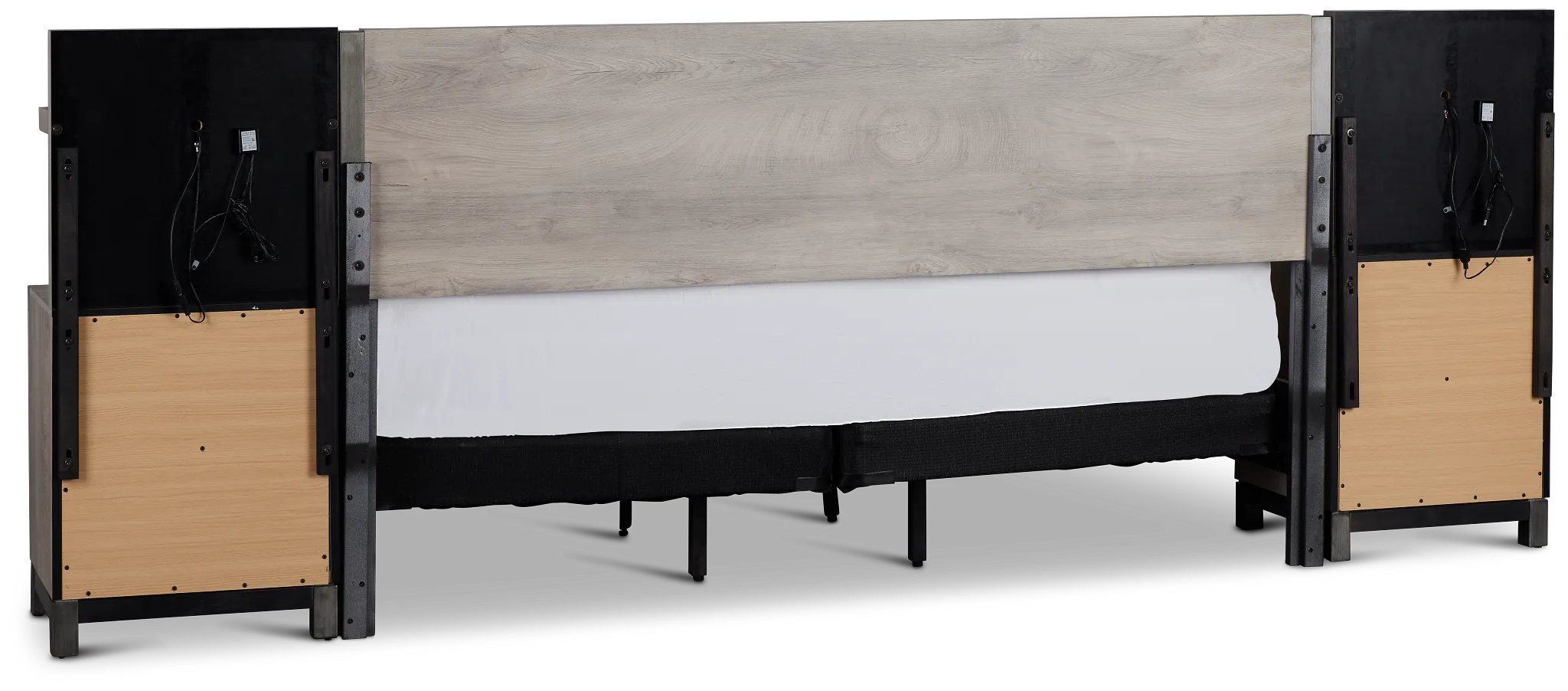 Evanston Gray Spread Bed W/ Two Nightstands
