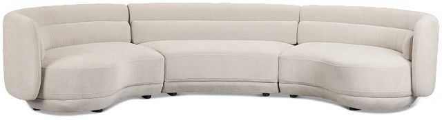 Presley Light Gray Fabric 3-piece Modular Sectional