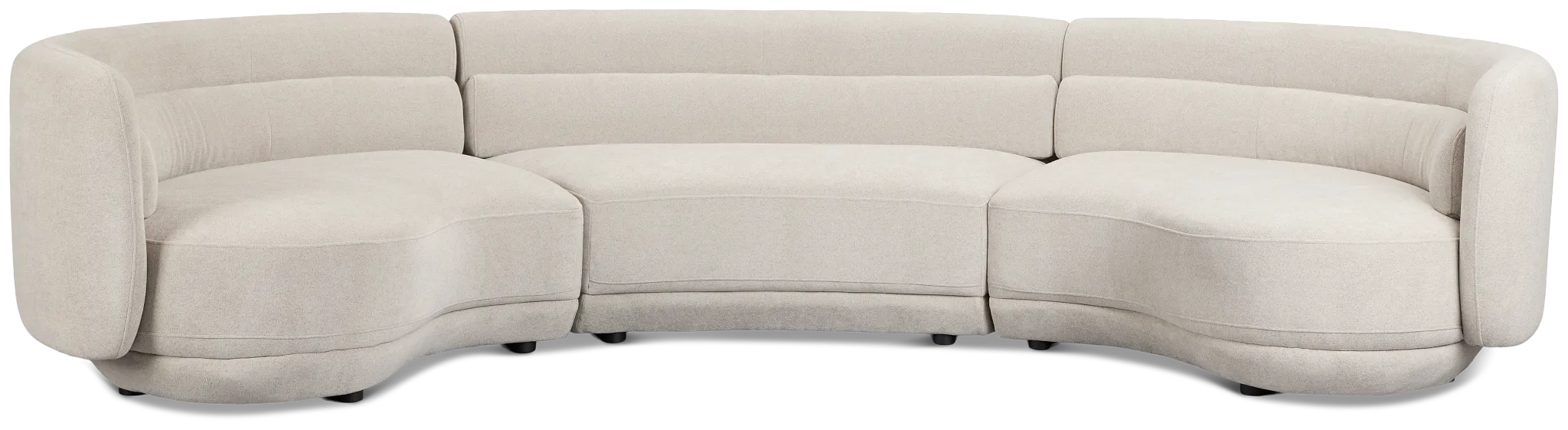 Presley Light Gray Fabric 3-piece Modular Sectional